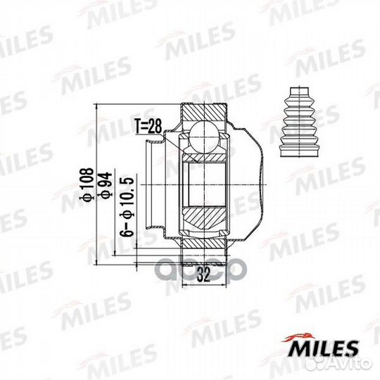 ШРУС внутренний audi A3/skoda octavia/VW passat B6