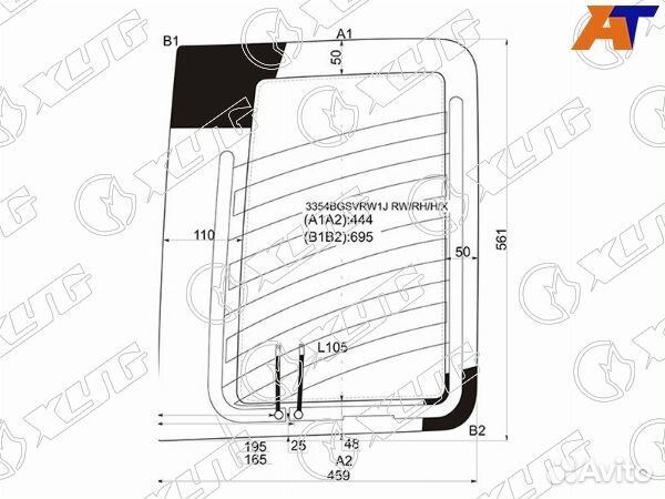 Стекло заднее fiat doblo