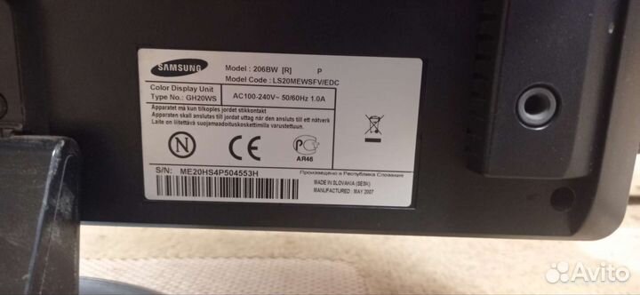 Монитор Samsung SyncMaster 206BW