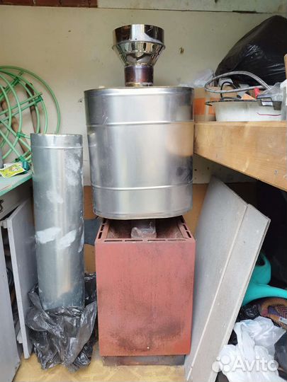 Печка для бани с баком бу