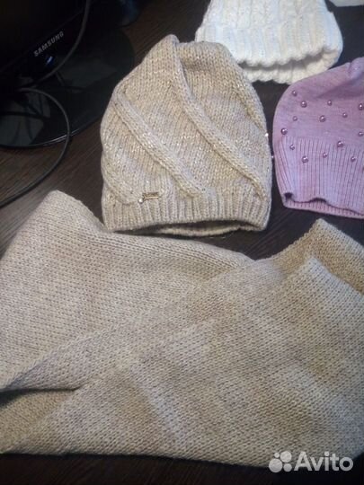 Шапки, шарф и снуд шерстяные