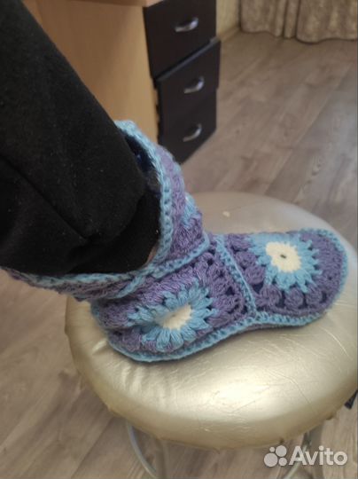 Носки шерстяные вязаные ручной работы
