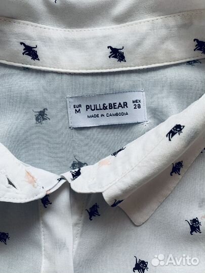 Рубашка Pull&Bear оригинал тонкий хлопок, S/M