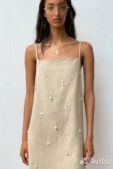 Платье Zara, новое Лен, р.S