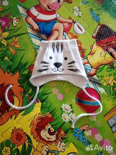 Шапочка детская с котиком