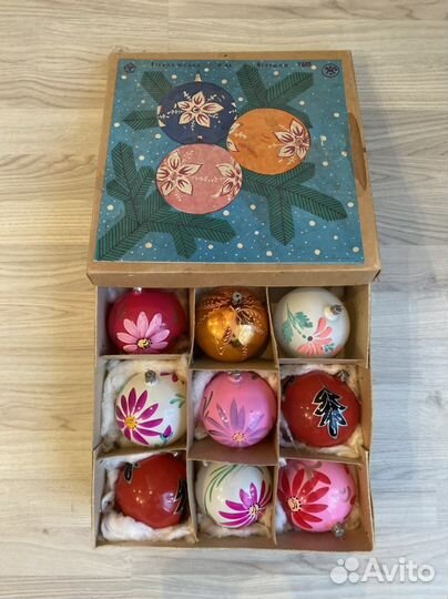 Елочные игрушки СССР, набор шариков умп