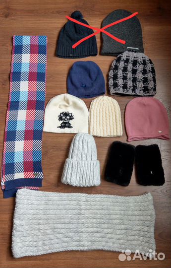 Шапки, новый шарф, снуд, новые митенки под норку