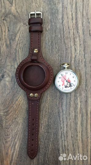 Винтажные карманные часы Власть Советам,молния
