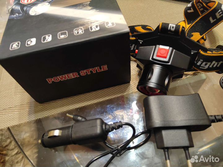 Налобный аккумуляторный фонарь новый