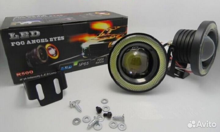 Диодные Туманки Линзы + Ангельские глазки
