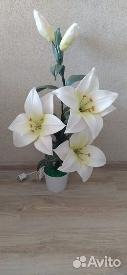 Интерьерные ростовые цветы, светильники из изолона