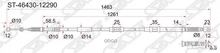 Трос ручника TY Corolla AE101/AE111 91- (дисков