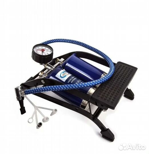 Насос ножной воздушный с манометром двойной