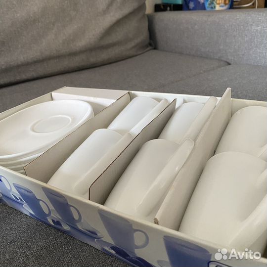 Набор чашек с блюдцем для чая и кофе