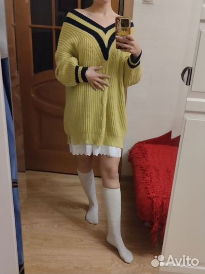 Свитер длинный теплый