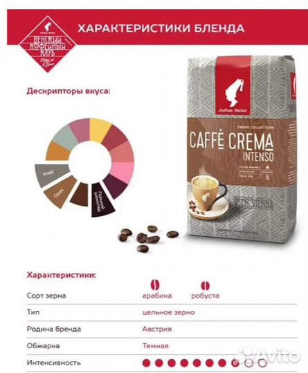 Кофе в зернах Julius Meinl Caffe Crema intenso