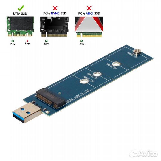 M.2 SATA - USB3.0 / m.2 PCIe - USB3.0 / SATA - IDE