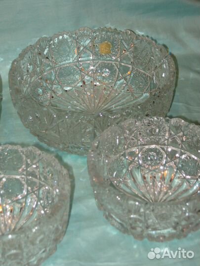 Набор салатников. Хрусталь. СССР