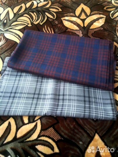 Ткань шотландка, штапель, черная х/б СССР