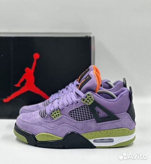 Фиолетовые Nike Air Jordan 4 Retro для повседневно