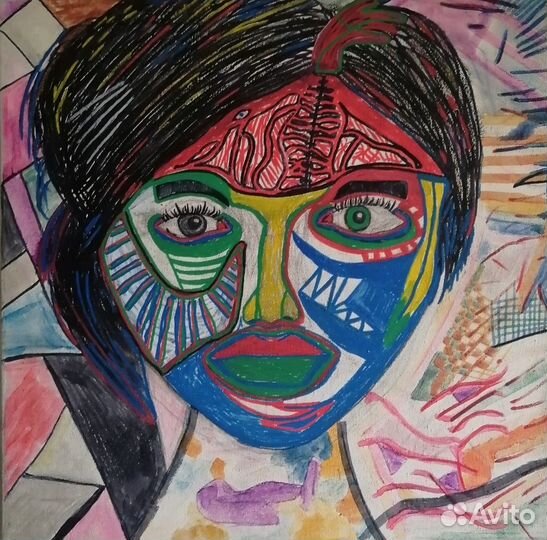 Картина. На холсте акрил подрамик. Дева