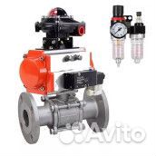 Кран шаровой DN.ru кшфпт 304.180 Ду100 Ру16, трехсоставной полнопроходной фланцевый, нержавеющая ста