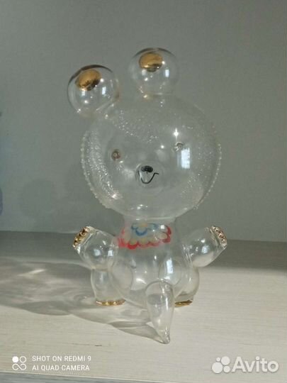 Олимпийский мишка СССР дутое стекло