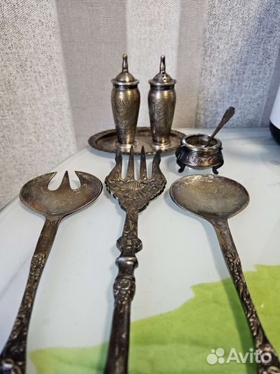 Мельхиоровые столовые приборы набор для специй