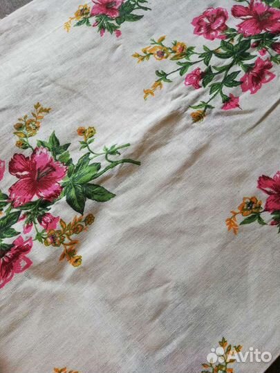 Ткани, отрезы, х/б, лен скатерный