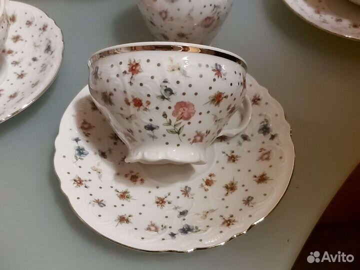 Сервиз чайный Цветочный декор Чехия