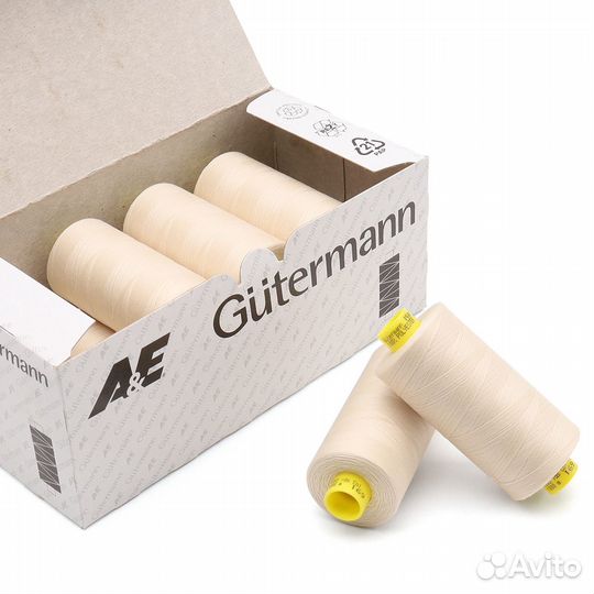 169 пломбир 700207 Нить Mara 120/1000 м универсальная, 100% полиэстер Gutermann (169 пломбир), 10 шт