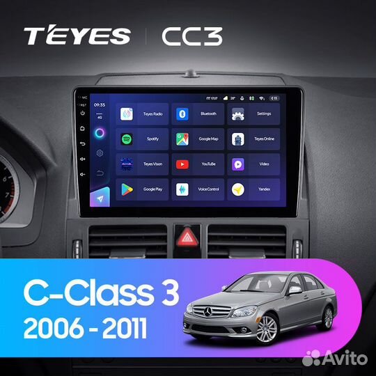 Магнитола Teyes CC3 6/128 Mercedes C-class W204
