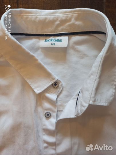 Белая рубашка рост 164, поло Benetton рост 164