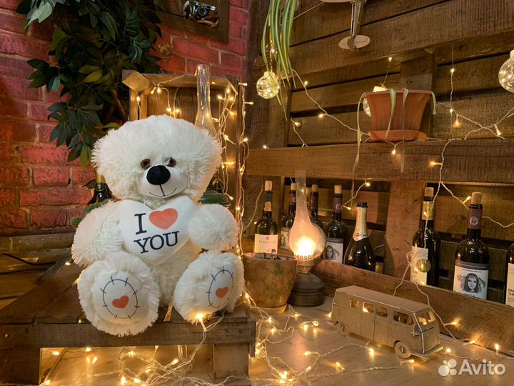 Мишка игрушка 50 см с сердцем, для подарка
