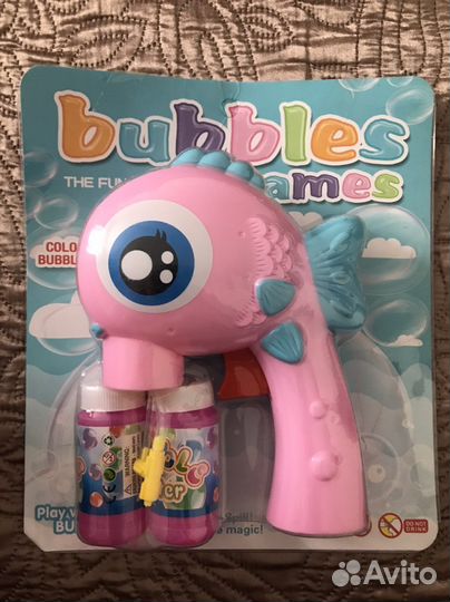 Пистолет для мыльных пузырей в виде рыбки новый