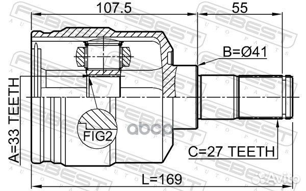 Шрус внутренний перед лев 1211TUC27LH Febest