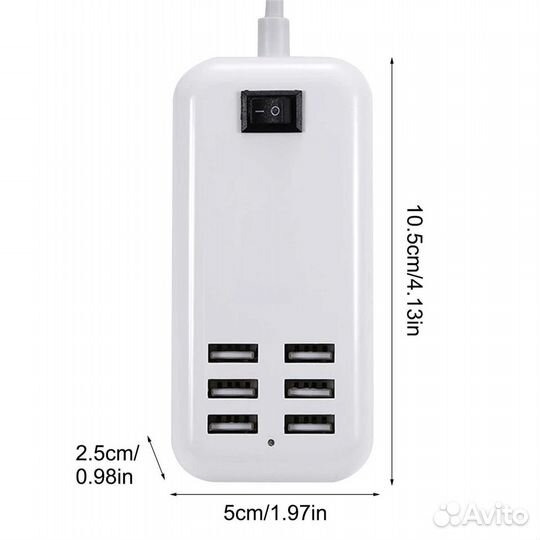 Зарядное устройство 6 USB-портов
