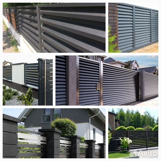Современные металлические заборы жалюзи
