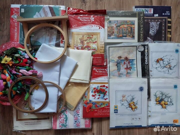 Наборы для вышивания, пяльца, макраме, канва