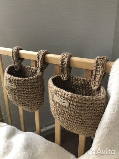 Подвесные органайзеры корзины из джута