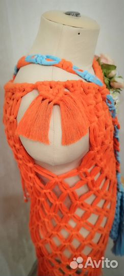 Платье-сетка для девочки 5-8 лет с сумкой