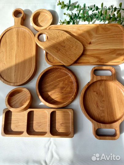Дубовая посуда, менажницы, доски