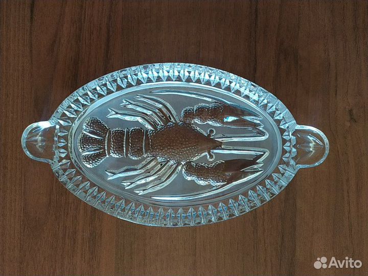 Блюдо селедочница хрусталь СССР