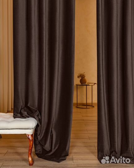 Портьеры бархат Богема Шоколад шторы