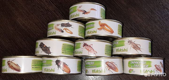 Консервированные сверчки тараканы зофобас мучник