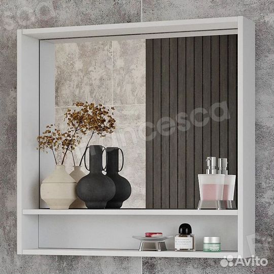 Зеркало Венеция Слим 80 белый матовый