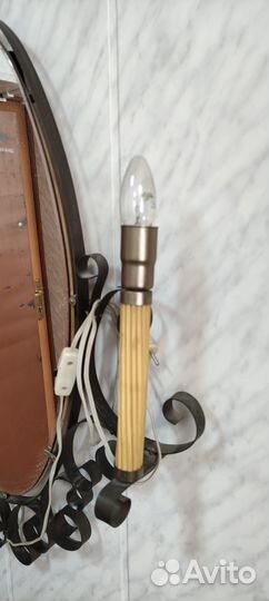 Зеркало овальное с подсветом большое. СССР