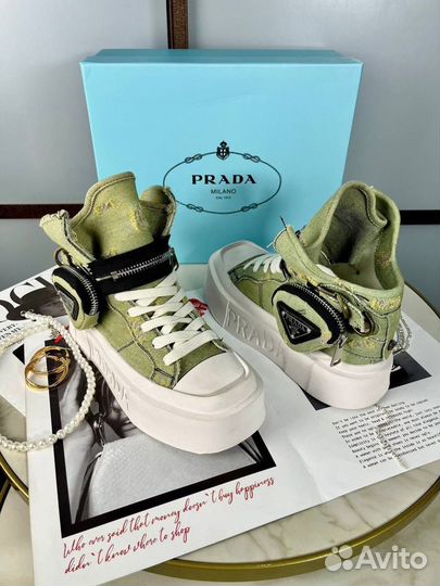 Кеды высокие Prada