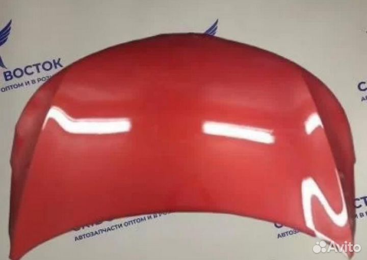 Капот красный на Kia Rio 3 2011-2017