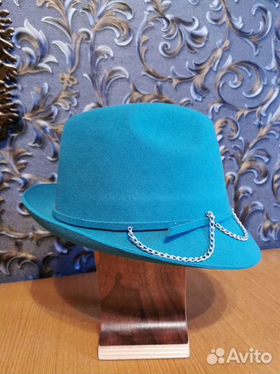 Шляпа женская бирюзовая